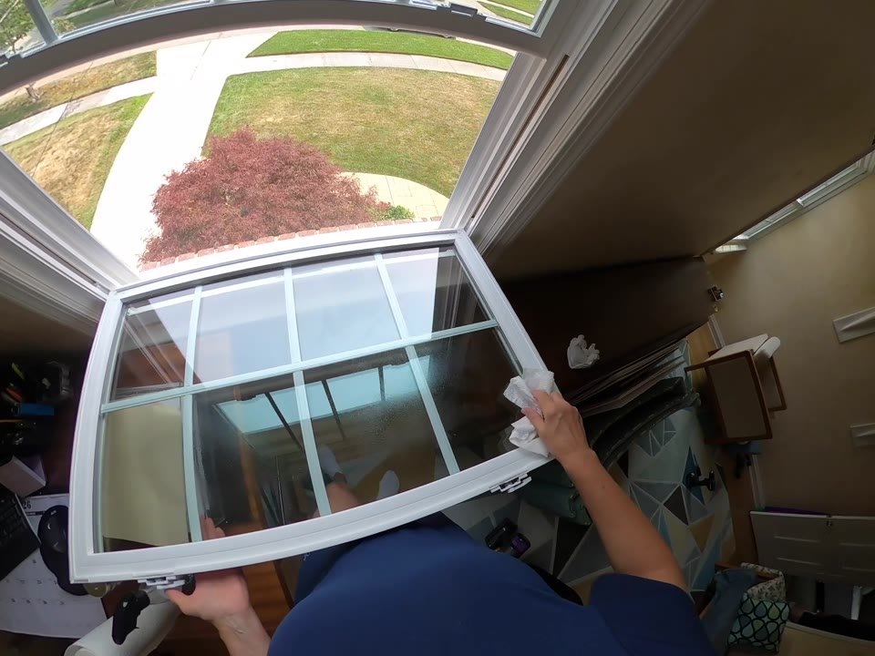 First-person view handling a removable window panel